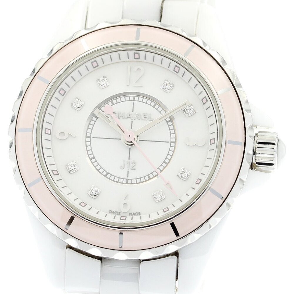 CHANEL J12 H4466 Soft Pink 8P diamond white Dial Quartz Ladies Watch_879862